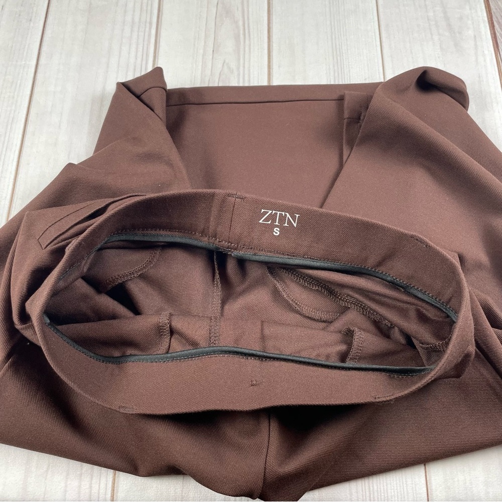 ZTN Stretchy Dress Pants Trousers Womens S Brown Straight Slacks Business Office - Picture 12 of 16